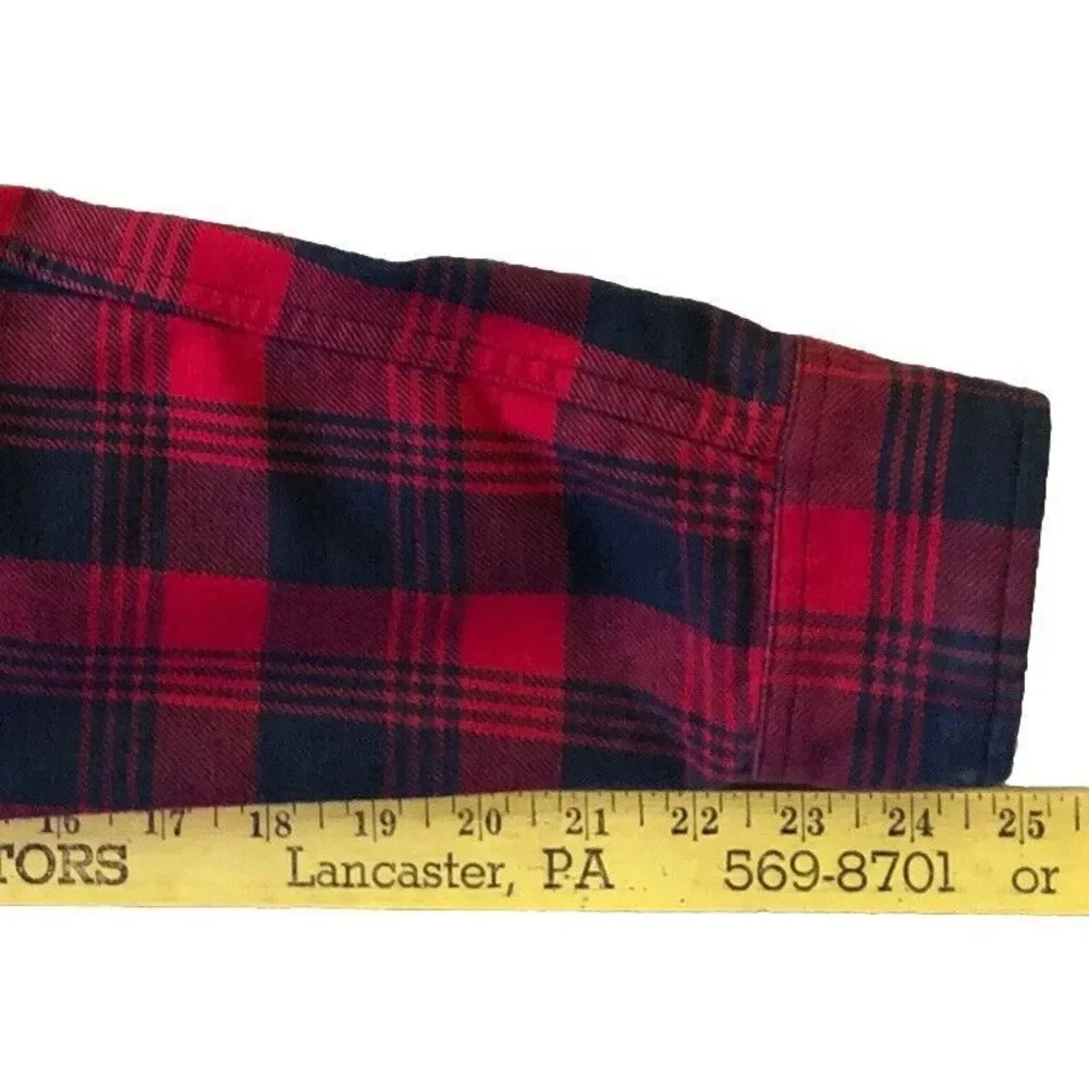 Polo Ralph Lauren Flannel Shirt Mens Size M Heavy Cotton Buffalo Plaid Cabincore